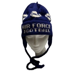 Vintage Vermont Origin Wool Hat Air Force Football Navy Stocking Cap Unisex